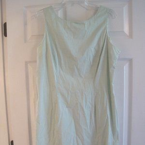 JONES NEW YORK GREEN AND WHITE GINGHAM DRESS 14